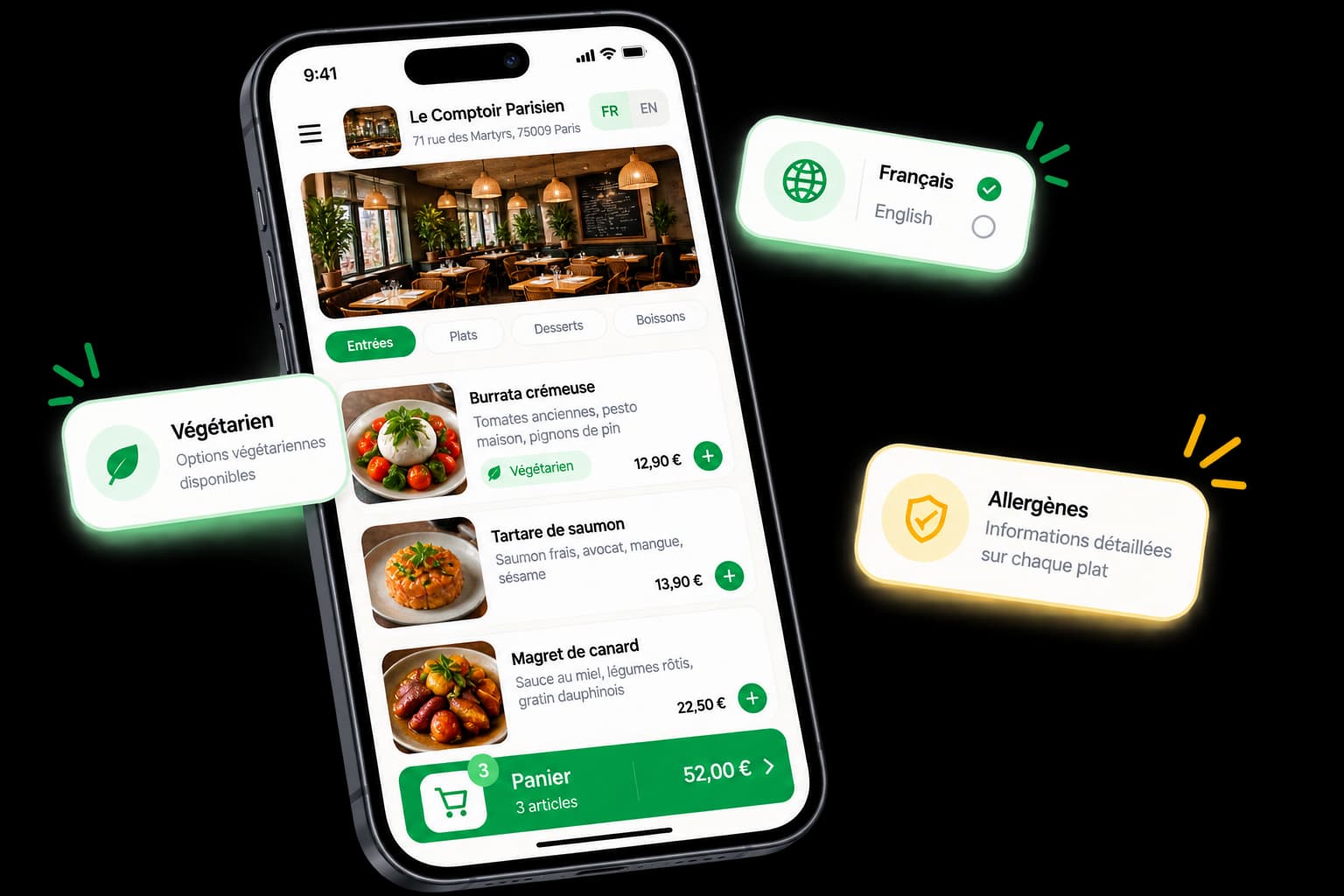 Aperçu de la carte digitale easyCarte côté client